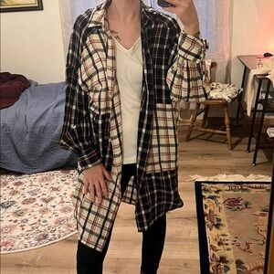 Plaid Long Sleeve Shirt Jacket